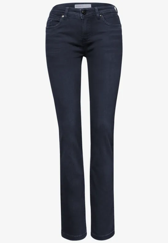 Straight Leg Jeans Blue Black Washed