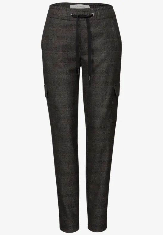 Karierte Cargo Hose silk brown