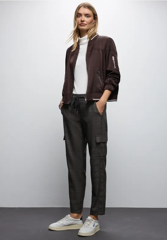 Karierte Cargo Hose silk brown