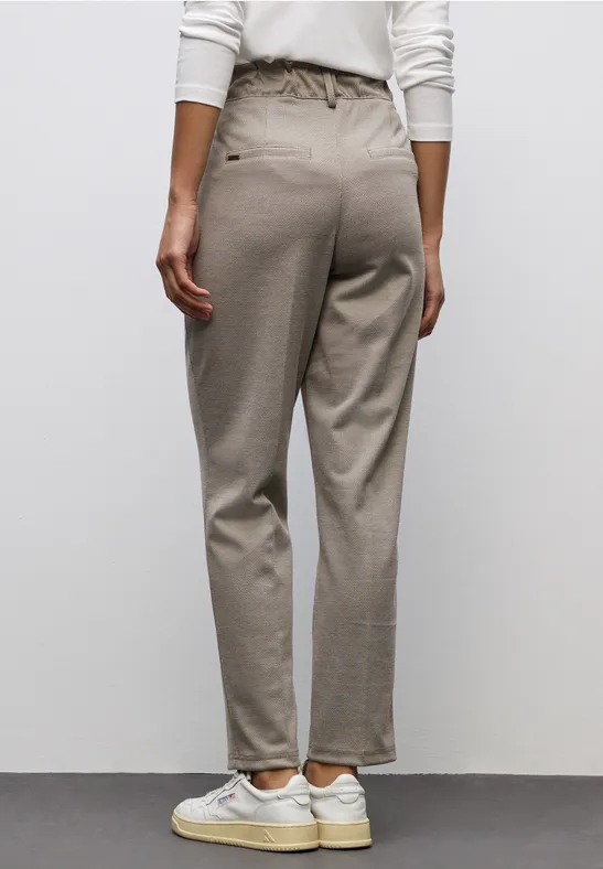Paperbag Jacquard Hose silk brown
