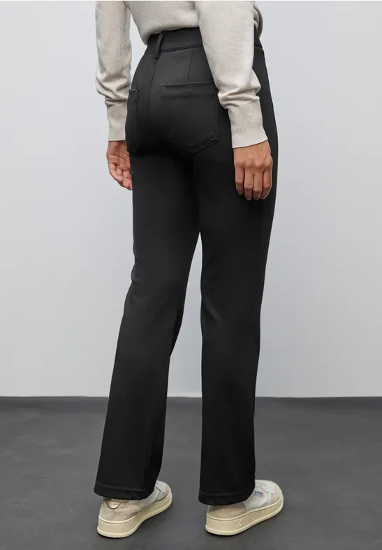 Twill Bootcut Hose Black