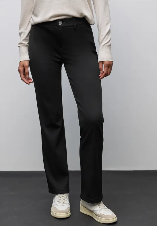 Twill Bootcut Hose Black