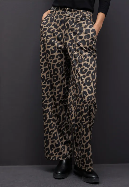 Wide Leg Leo Hose silk brown
