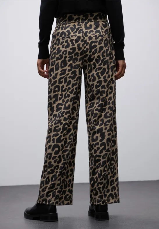 Wide Leg Leo Hose silk brown