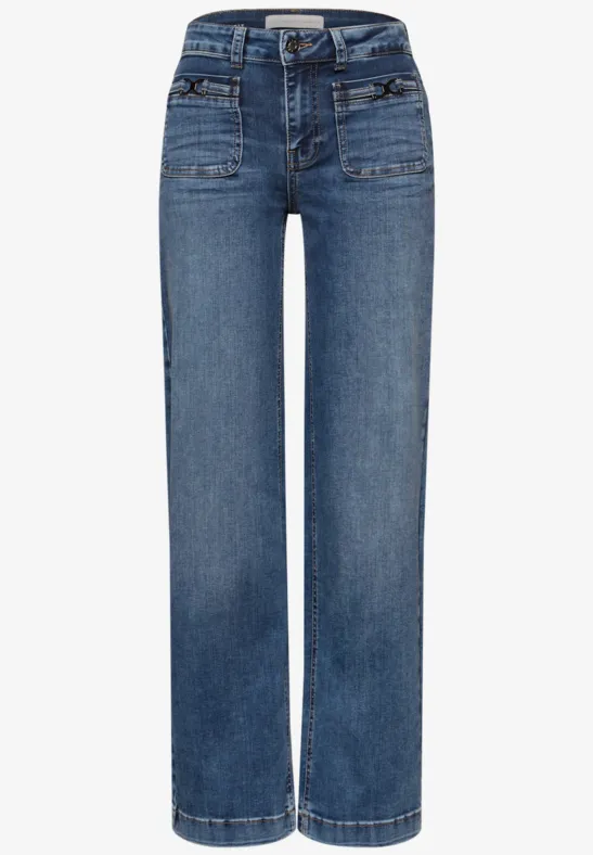 Wide Leg Jeans Medium Blue RandomWash
