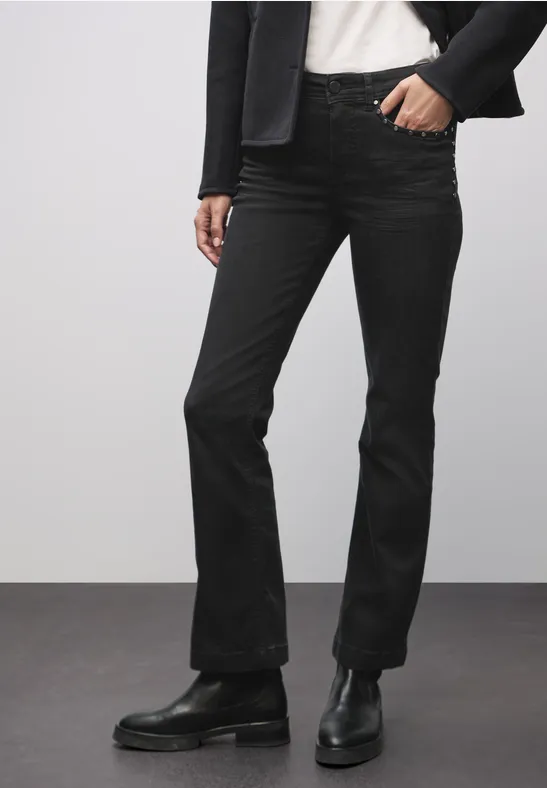Bootcut Jeans mit Nieten Black Washed