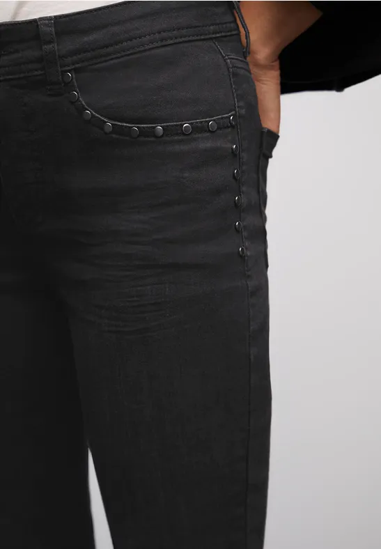 Bootcut Jeans mit Nieten Black Washed