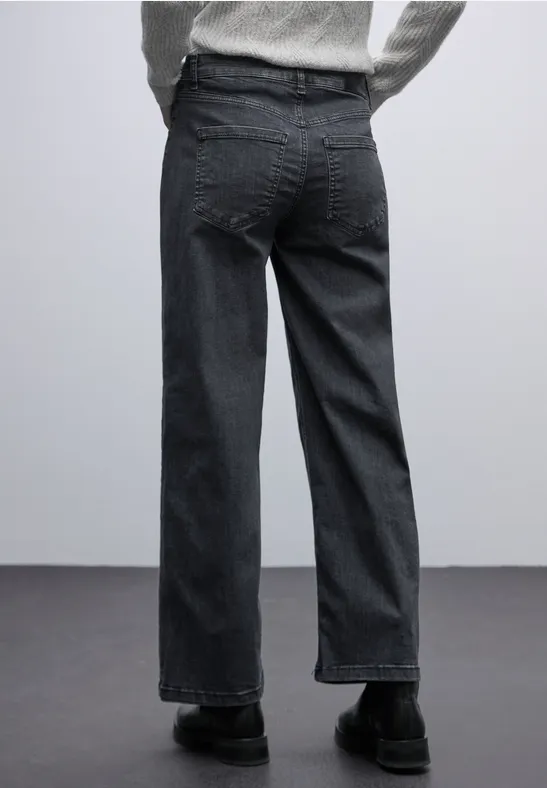 Wide Leg Jeans Steel Grey Washed