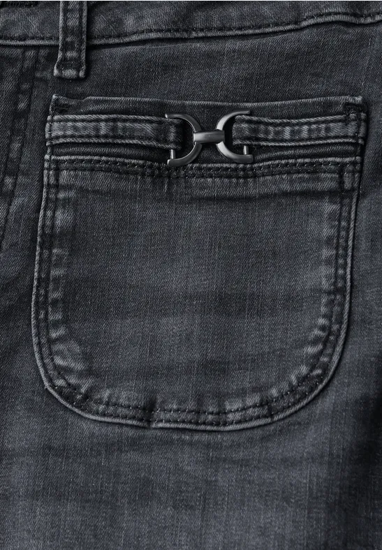 Wide Leg Jeans Steel Grey Washed