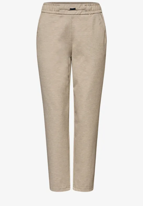 Melange Hose mit Detail sanded beige mel.
