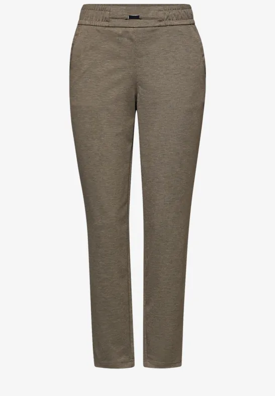 Melange Hose mit Detail darkest brown mel.