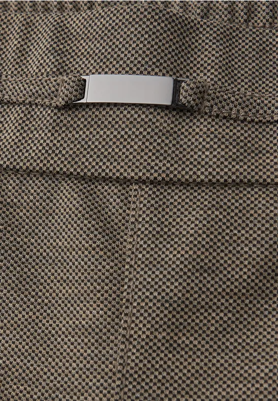 Melange Hose mit Detail darkest brown mel.