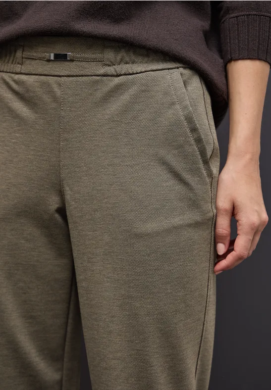 Melange Hose mit Detail darkest brown mel.