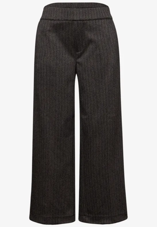 Culotte mit Fishbone Muster darkest brown