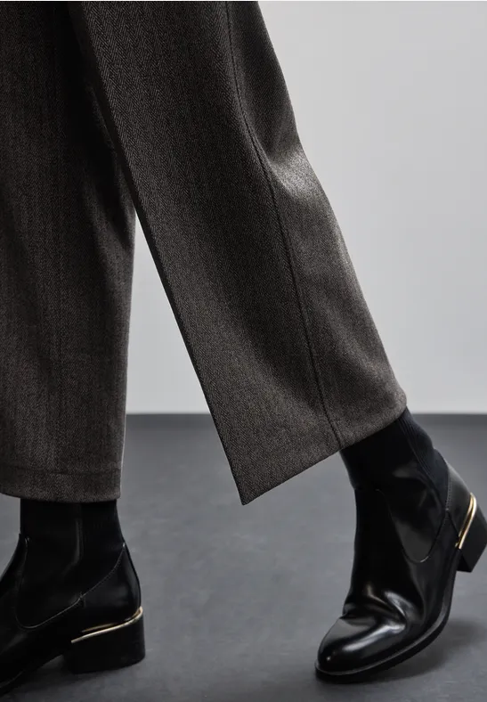 Culotte mit Fishbone Muster darkest brown