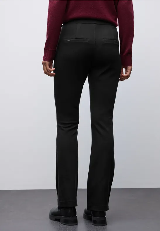 Bootcut Strukturhose Black