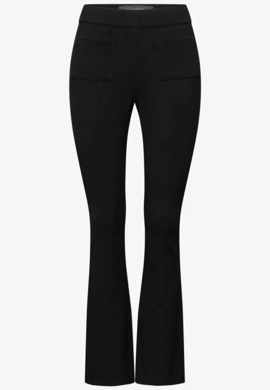 Bootcut Strukturhose Black