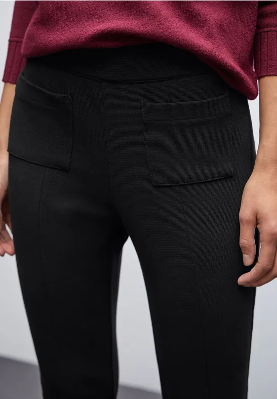 Bootcut Strukturhose Black