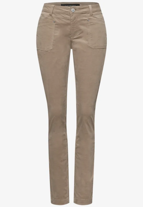 Cordhose im Casual Fit flowing beige