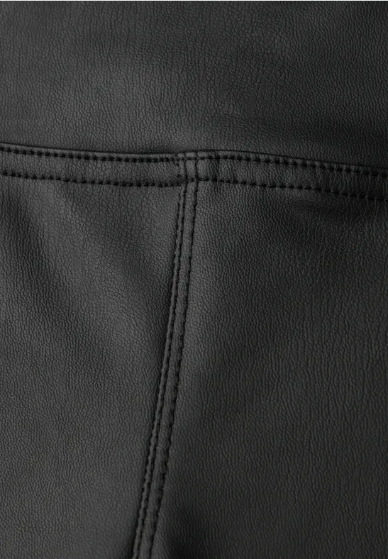 Leder Look Leggings Black