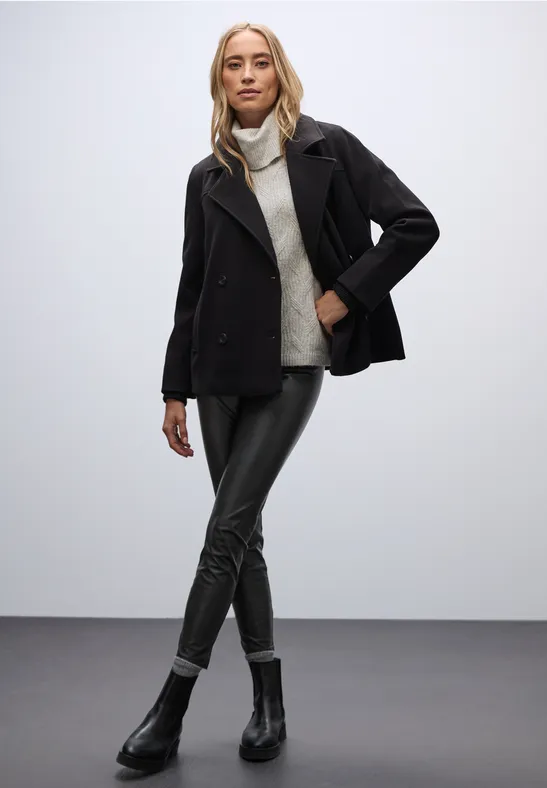 Leder Look Leggings Black