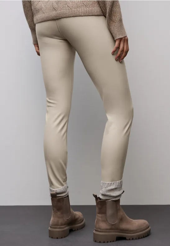 Leren legging dark moonstone sand