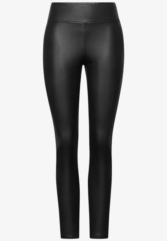 Leder Look Leggings darkest brown
