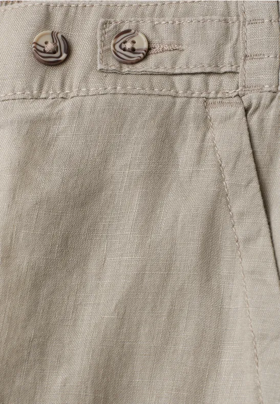 High Waist linnen broek met Wide Legs timeless beige