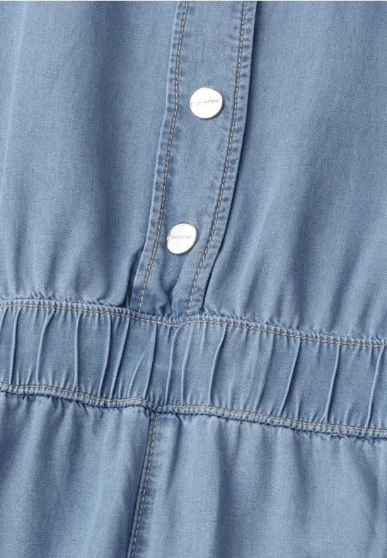 Wide Leg Jumpsuit im Washed-Look Light Blue soft wash