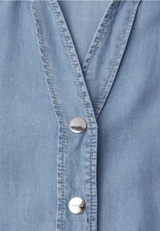 Wide Leg Jumpsuit im Washed-Look Light Blue soft wash