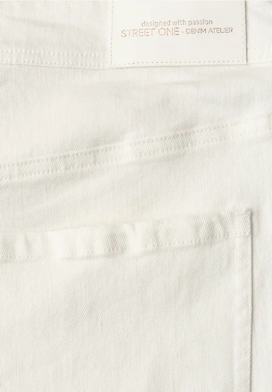 Jeans met flared pijpen en decoratieve zoom Ecru Washed