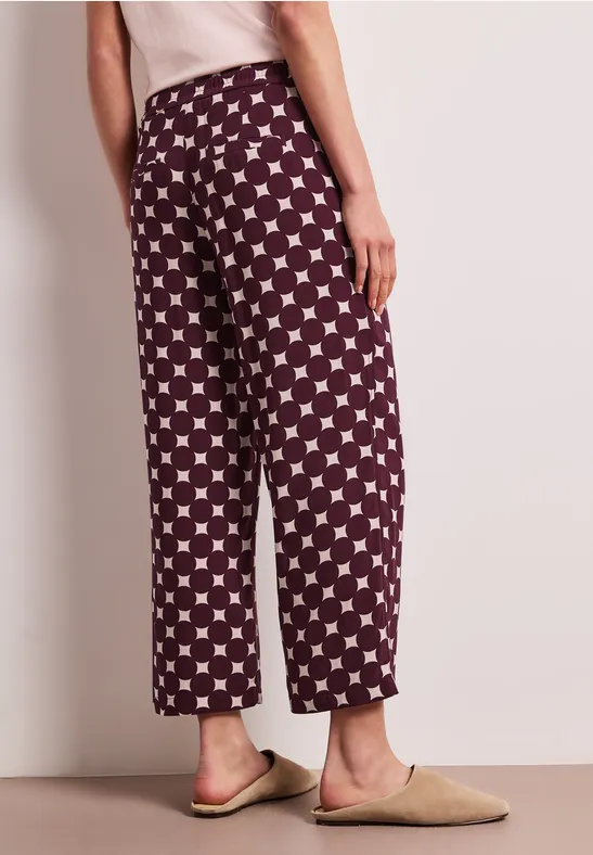 High Waist Wide Leg Hose mit Print rustic rouge