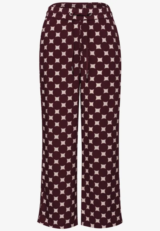 High Waist Wide Leg Hose mit Print rustic rouge