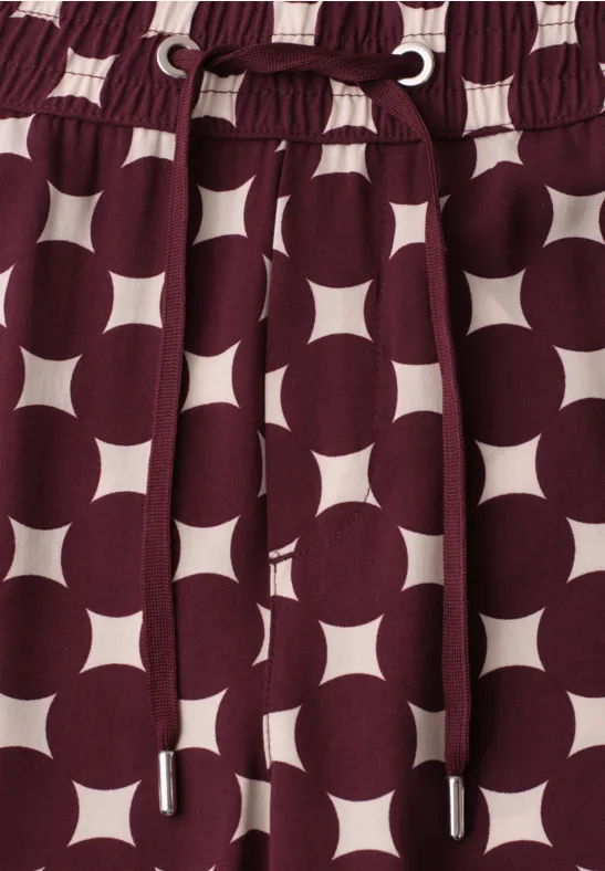 High Waist Wide Leg Hose mit Print rustic rouge