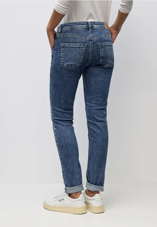 Casual Fit Jeans Medium Blue Destroy washed