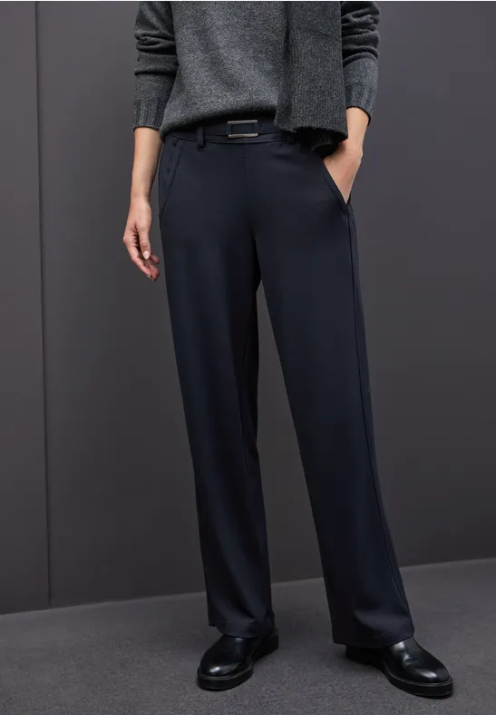 Straight Leg Hose mit Detail deep blue