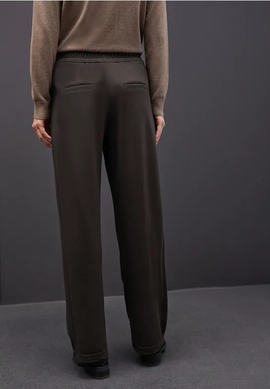 Straight Leg Hose mit Detail darkest brown