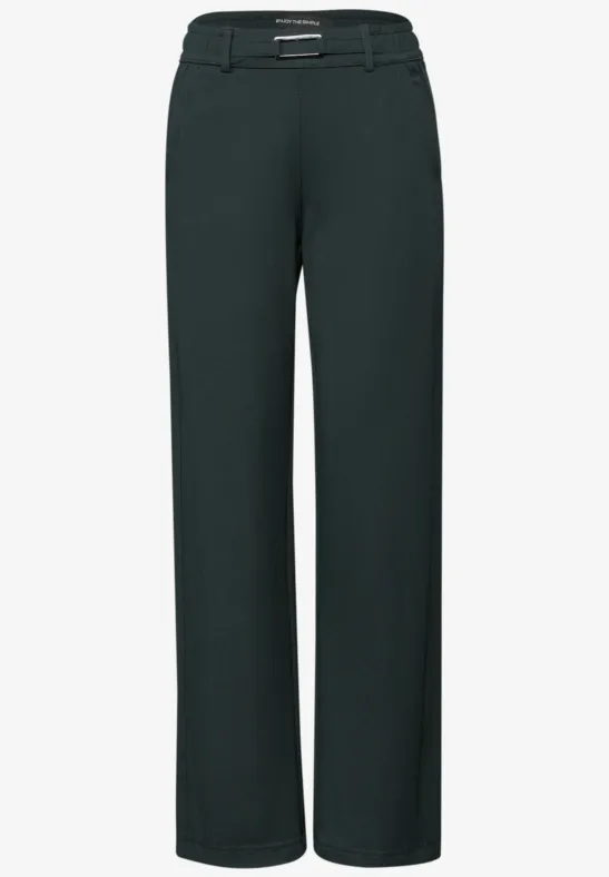 Straight Leg Hose mit Detail evernight green