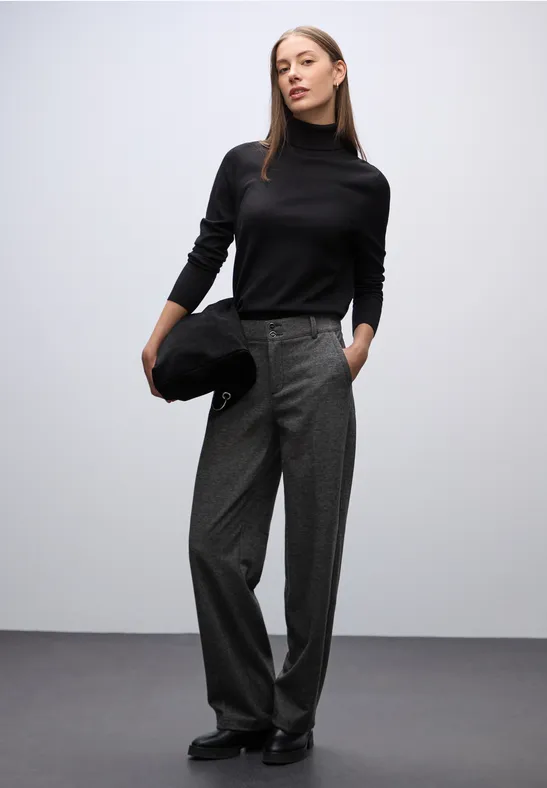 Straight Leg Melange Hose Black