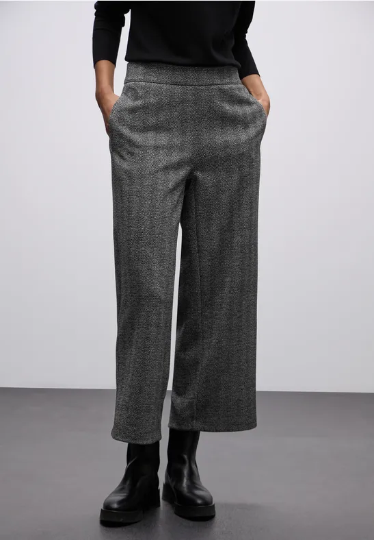 Glitzernde Wide Leg Hose Black