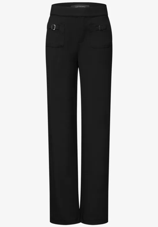 Broek met gespdetail Black