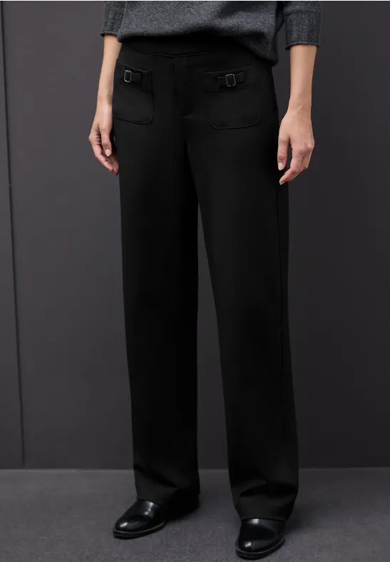 Broek met gespdetail Black