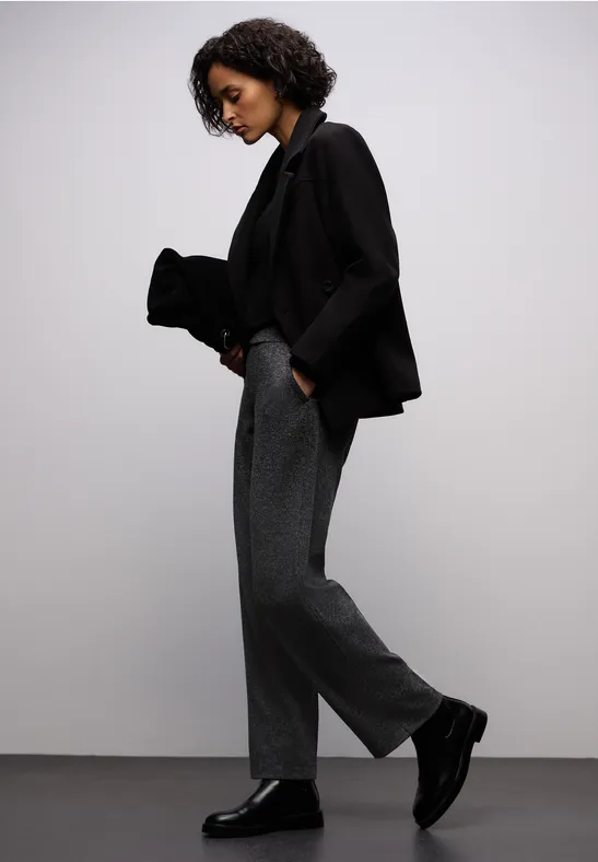 Pantalon Straight Legs Jacquard gravel grey mel.