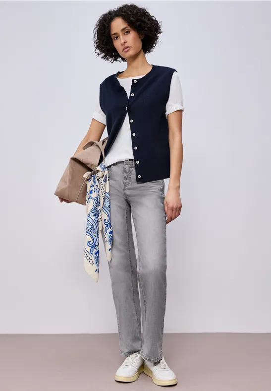 Straight Leg Jeans Light Grey Washed