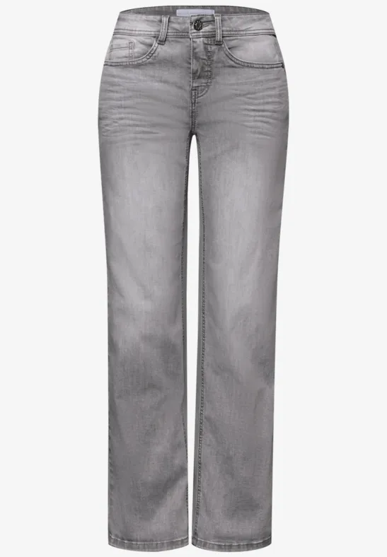 Straight Leg Jeans Light Grey Washed