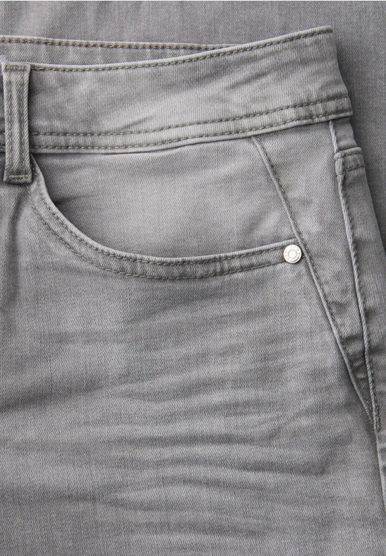 Straight Leg Jeans Light Grey Washed