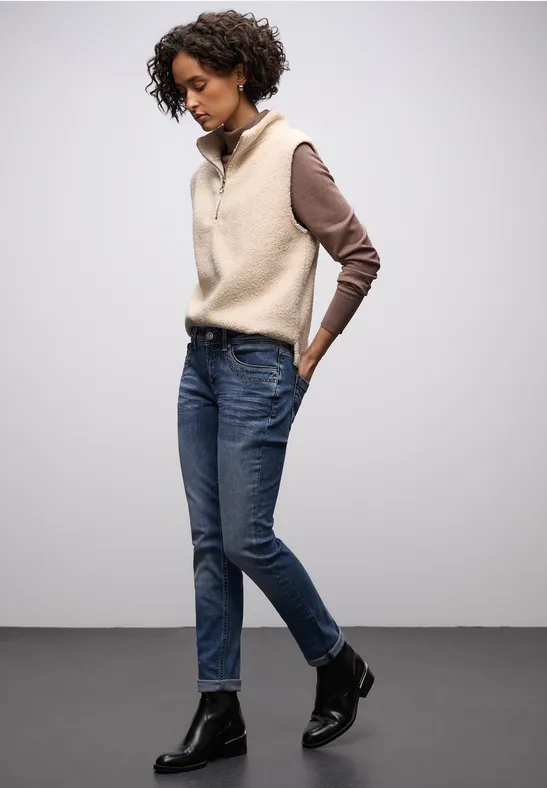 Slim Leg Jeans mid blue random washed