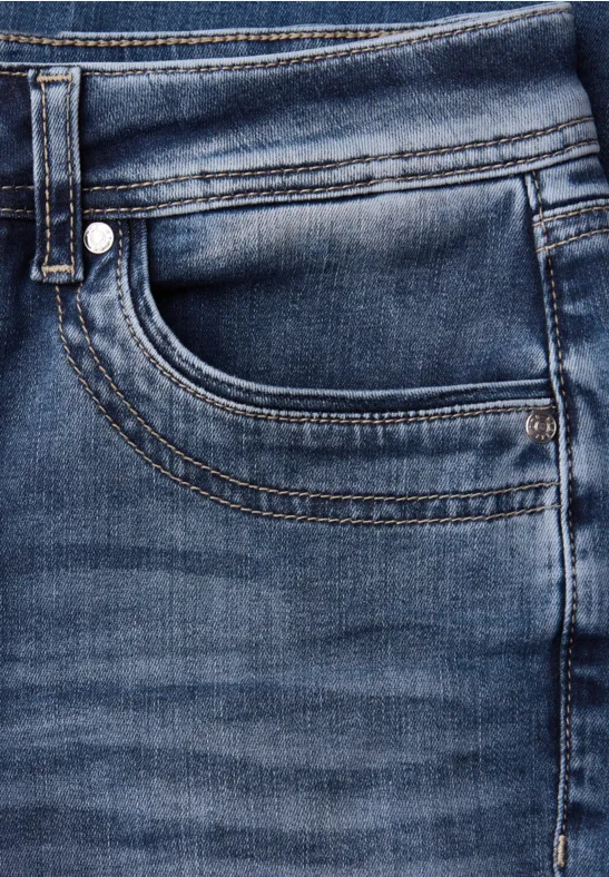 Slim Leg Jeans mid blue random washed