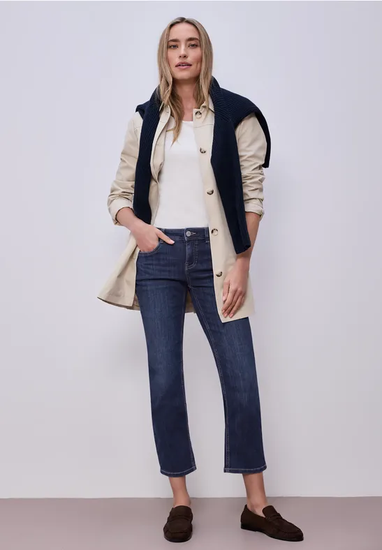 Jeans Straight Legs Dark Blue Wash