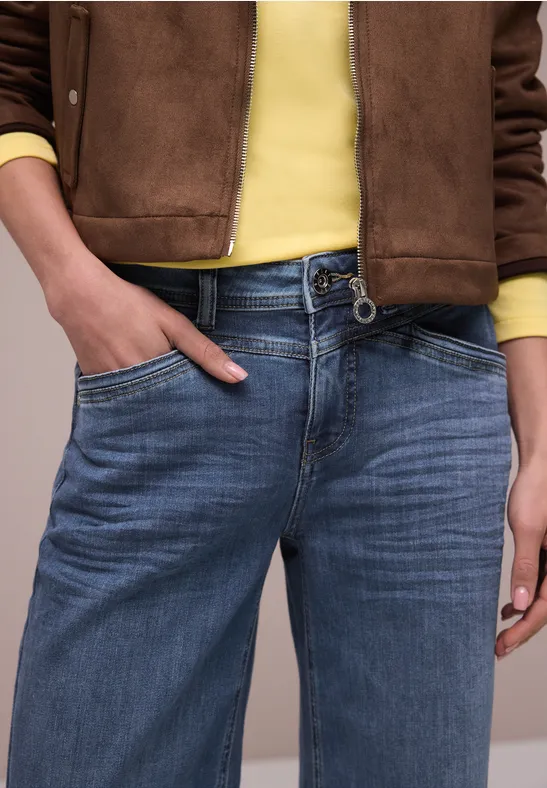 Wide Leg Jeans Medium Blue Wash